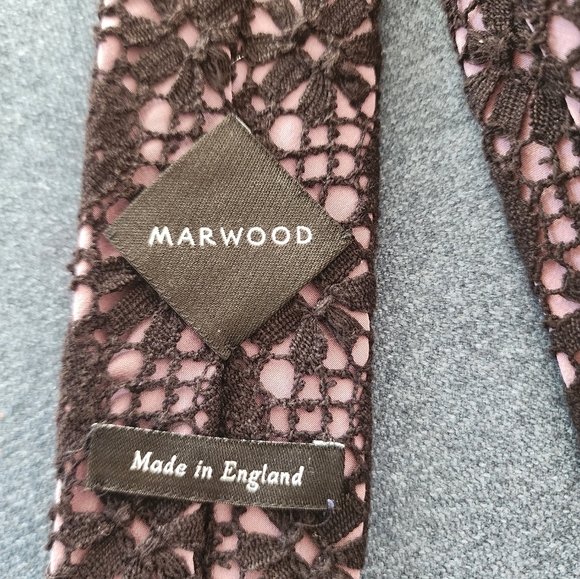 Marwood Black/ Lilac Geo Lace Tie - Picture 7 of 9